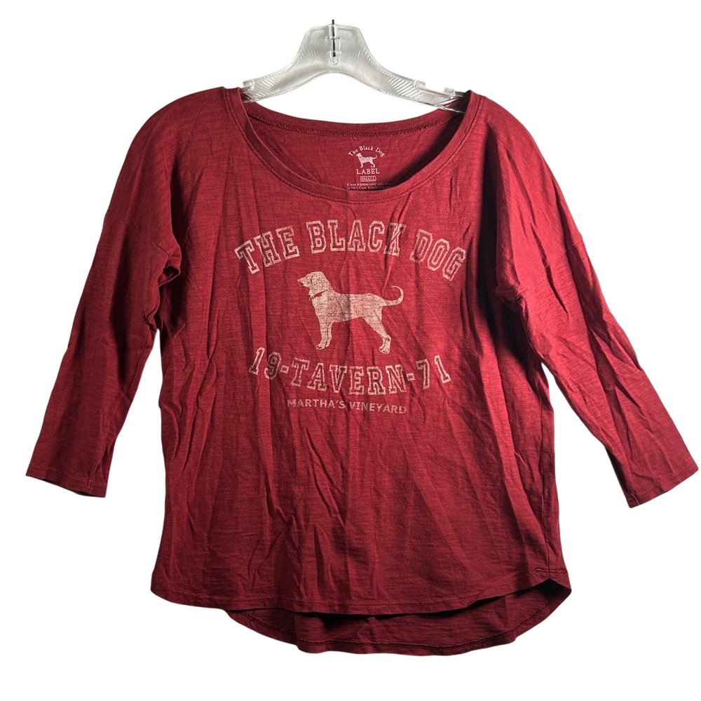 The Black Dog Tavern 71 Martha's Vineyard Red 3/4 Sleeve Shirt Women's Small